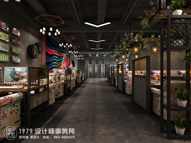 合肥東至路鰻魚網咖大廳裝修設計效果圖
